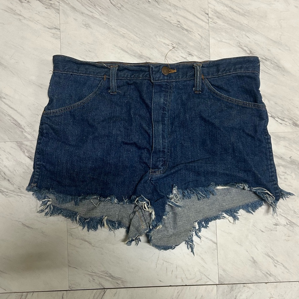 Vintage 70s Wrangler Cut off Denim Blue Women's Shorts